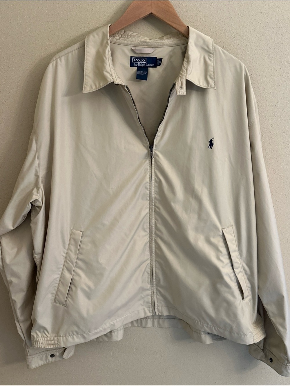 Vtg Polo Ralph Lauren XXL Mens Tan Jacket Lightweight Preppy Nautical Summer